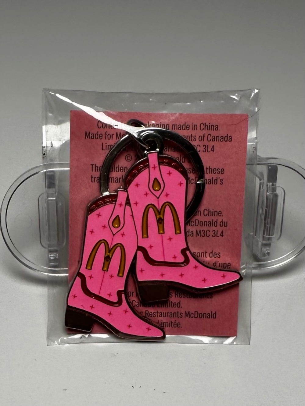 2025 McDonald’s Canada x Shania Twain Pink Cowboy Boots Keychain New Sealed